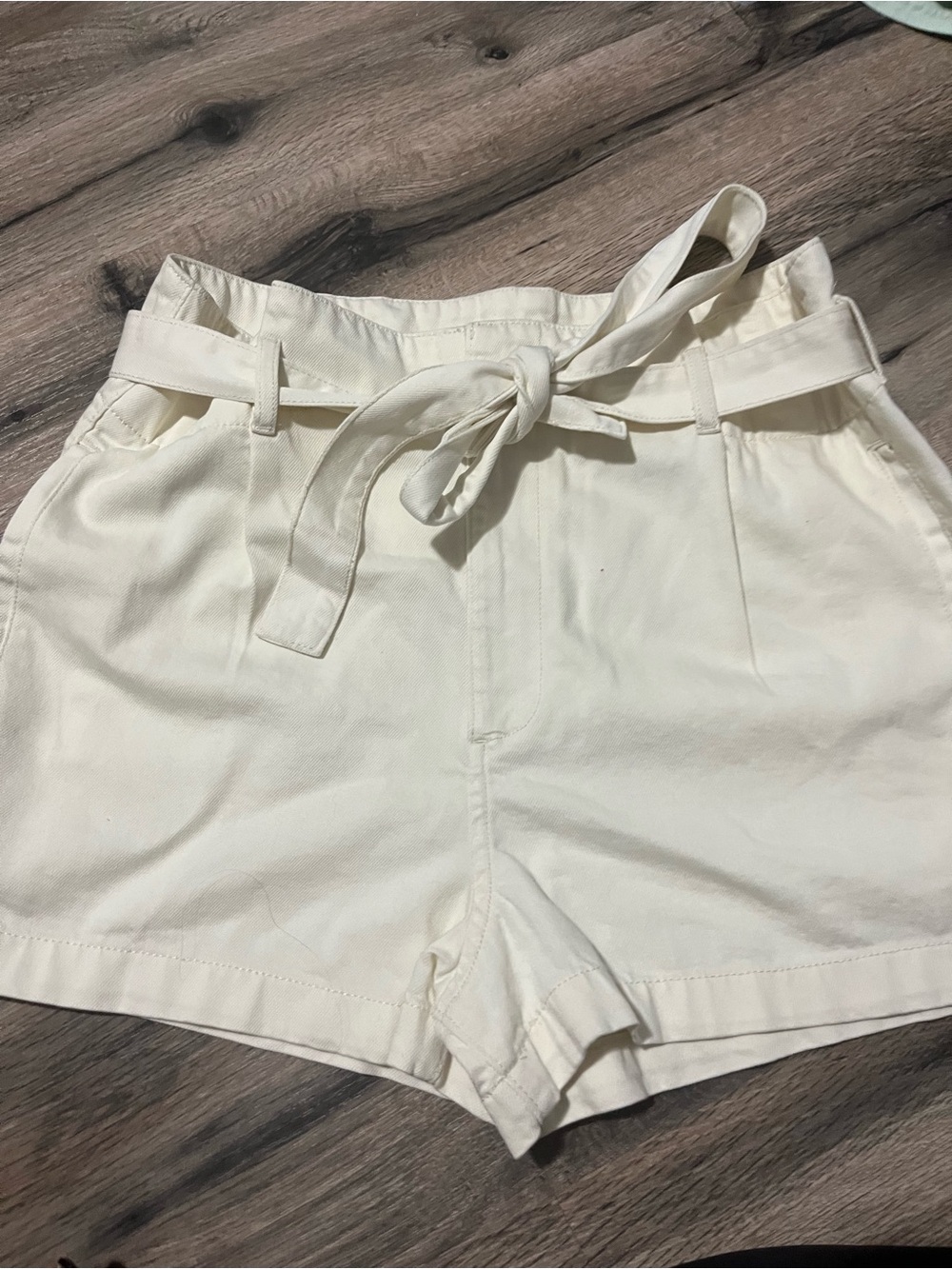 SO Cream High-Waist Paperbag Tie Shorts